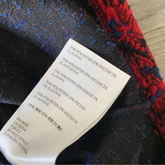 Free People Bodycon Dress Red Jacquard Balloon Sleeves Small Stretchy - Picture 9 of 10